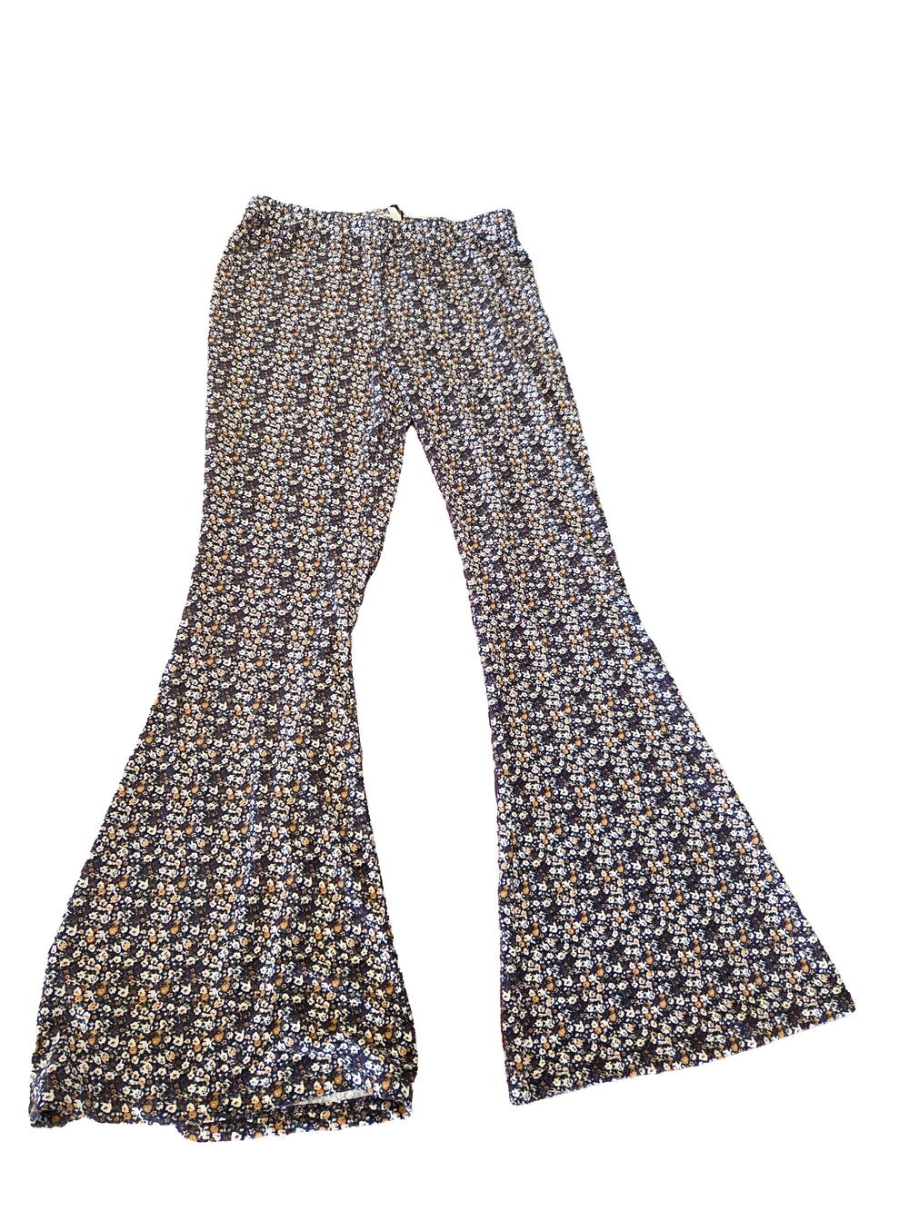 Black Floral Wide Leg Pants
